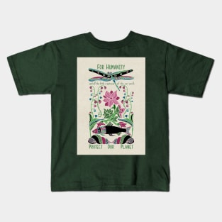 Protect Our Planet Folk Art Kids T-Shirt